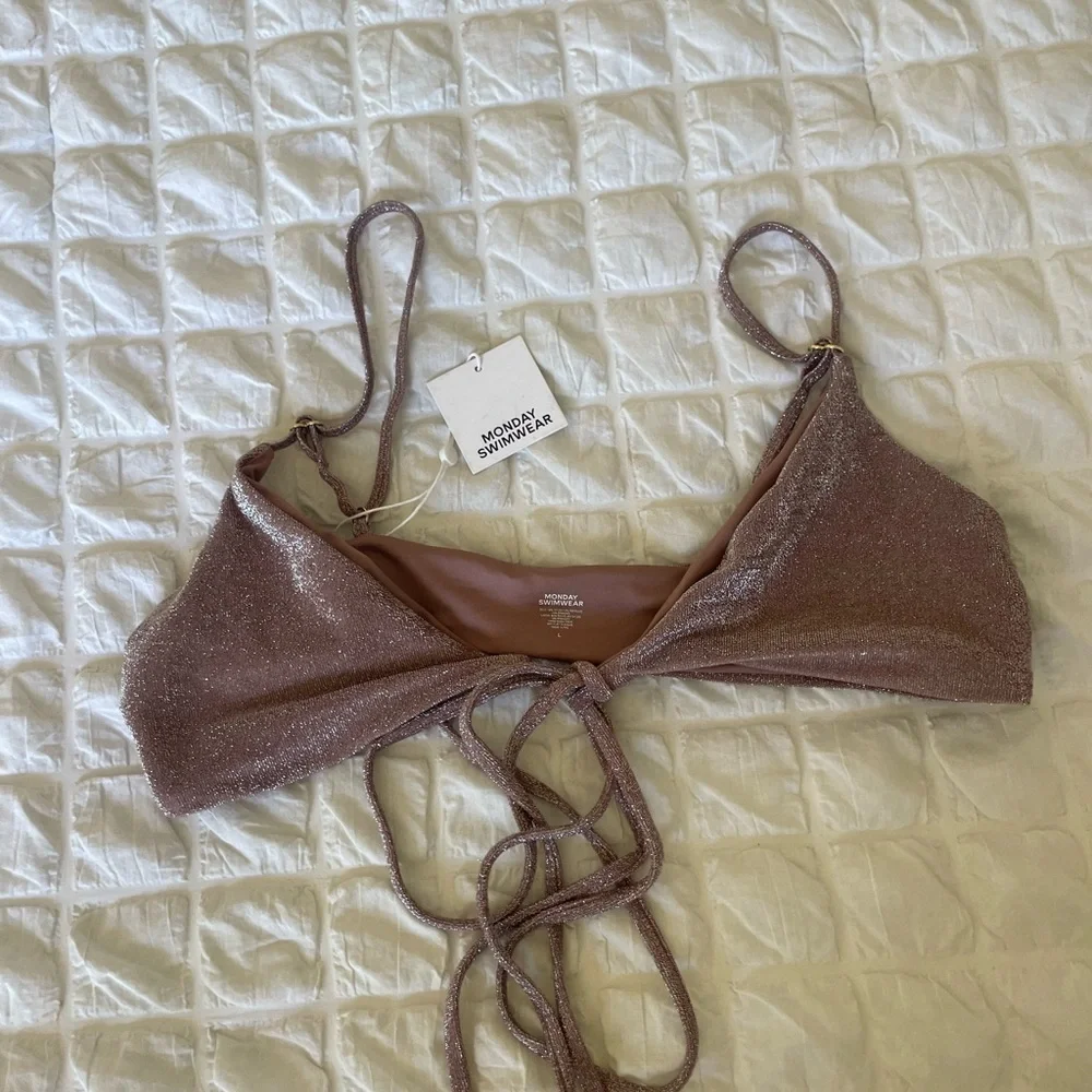 Monday Swimwear St Martin Metallic Maeve Wrap around bikini top